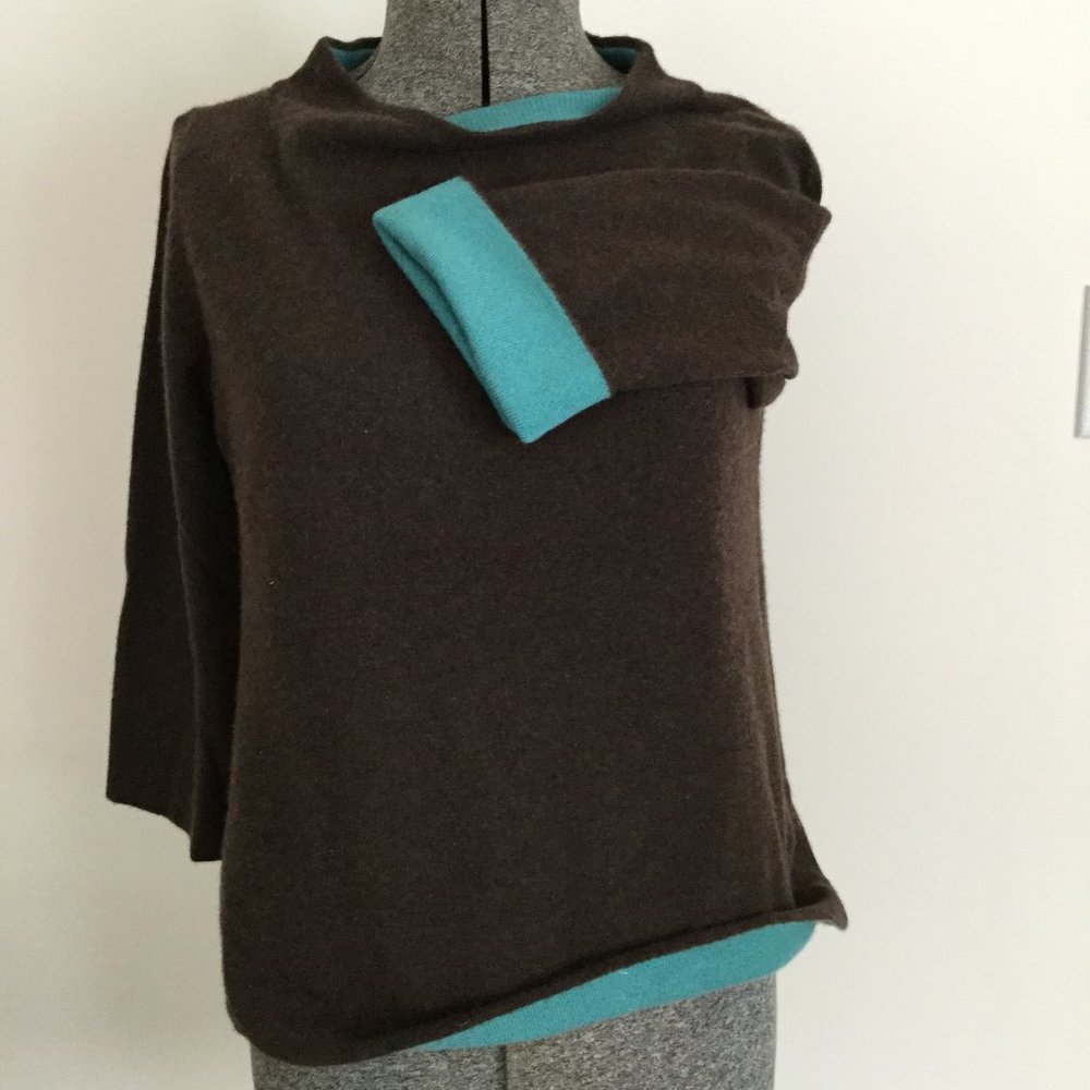 NWOT Boden Cashmere 3/4 Sleeve Funnel Neck Sweater